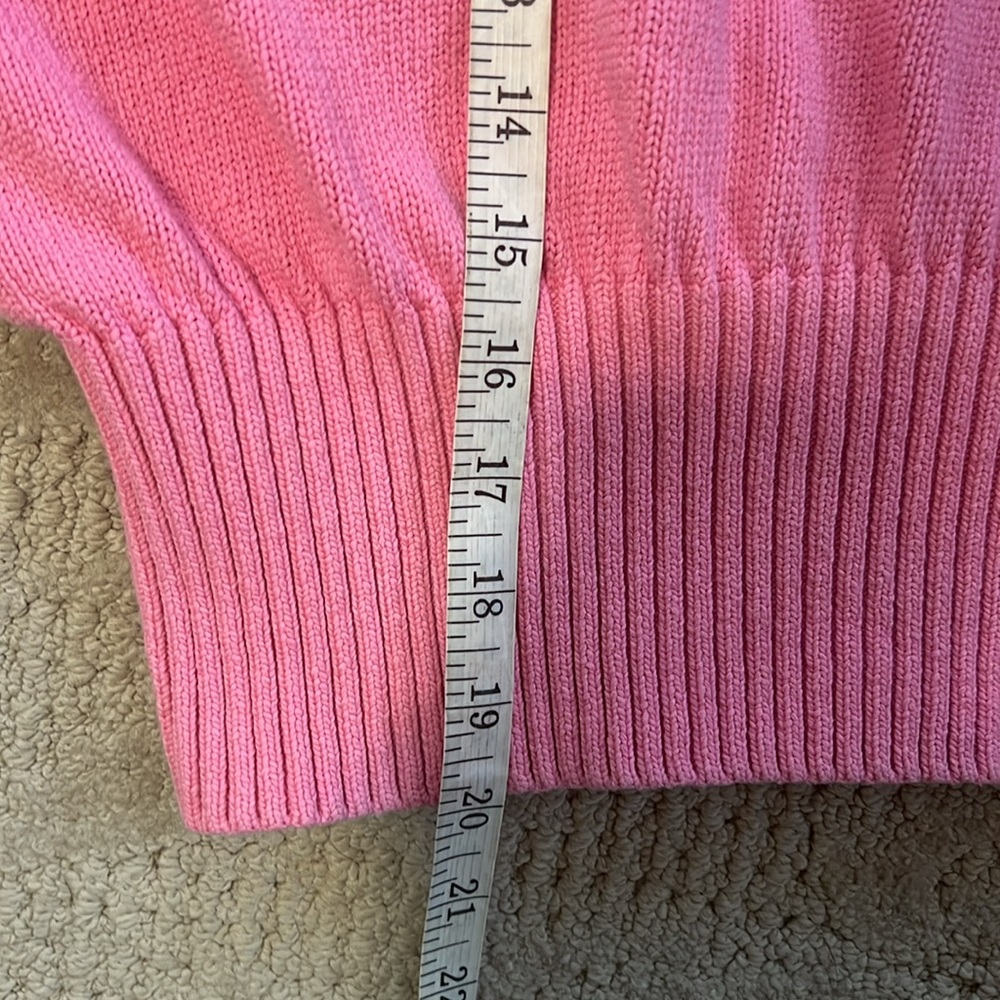 Anthropologie Knitted & Knotted Pink Cropped Balloon Sleeve Sweater Size Large - Picture 12 of 15
